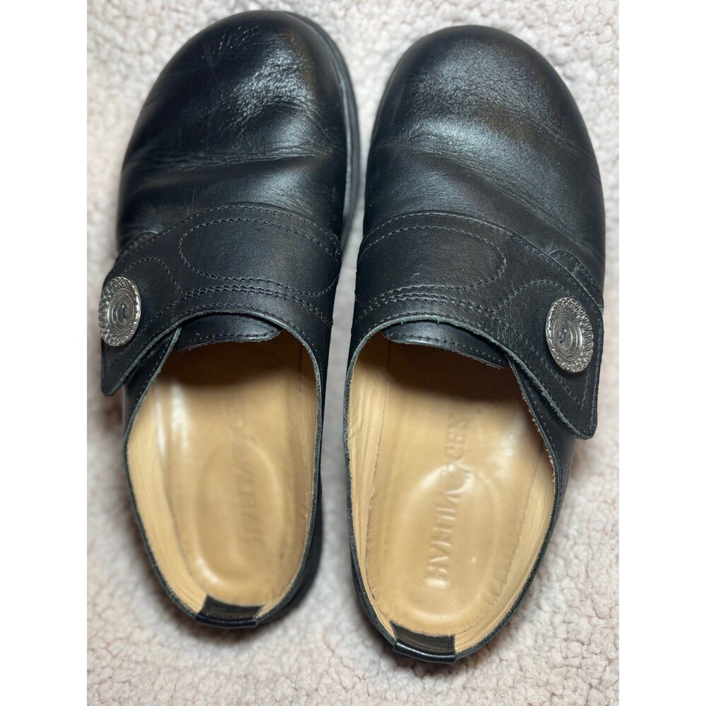 Haflinger Women's Size EUR 40 Black Leather Charlotte Clogs